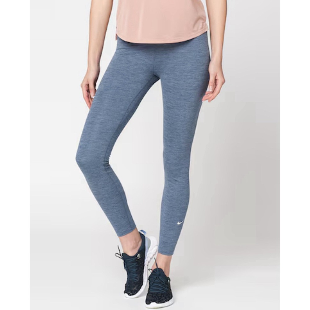 Nike Dri Fit Leggings‎ Womens Size Medium Blue Heather Stretch Athletic